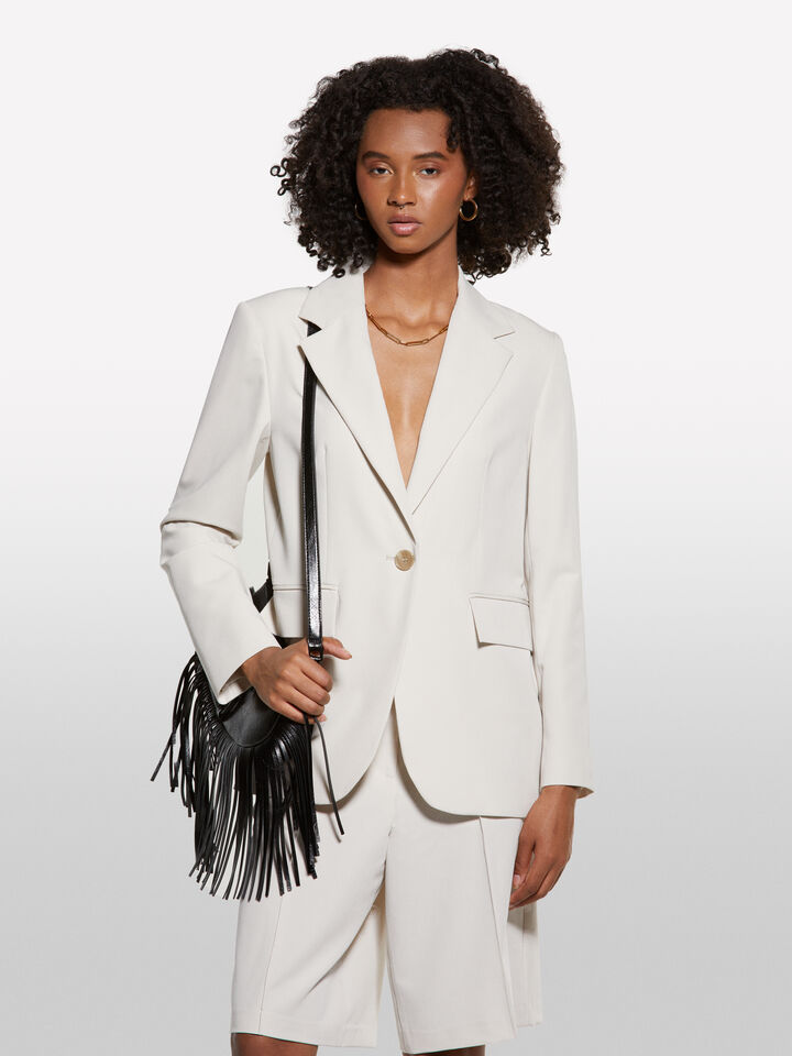Beige regular fit blazer - women's blazers - Beige | Sisley image number 3